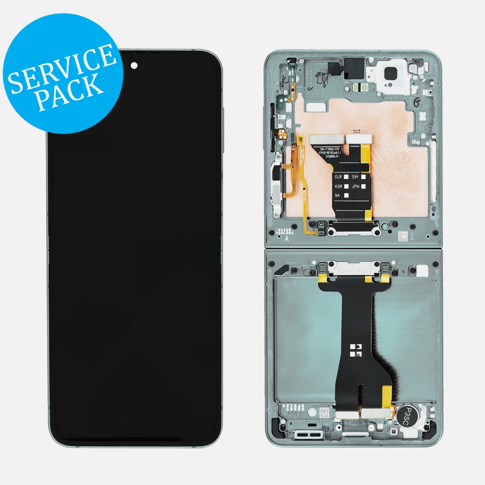 Mint Samsung Z Flip 7 5G F766 Inner OLED Display LCD Touch Screen Digitizer Frame (Service Pack) 