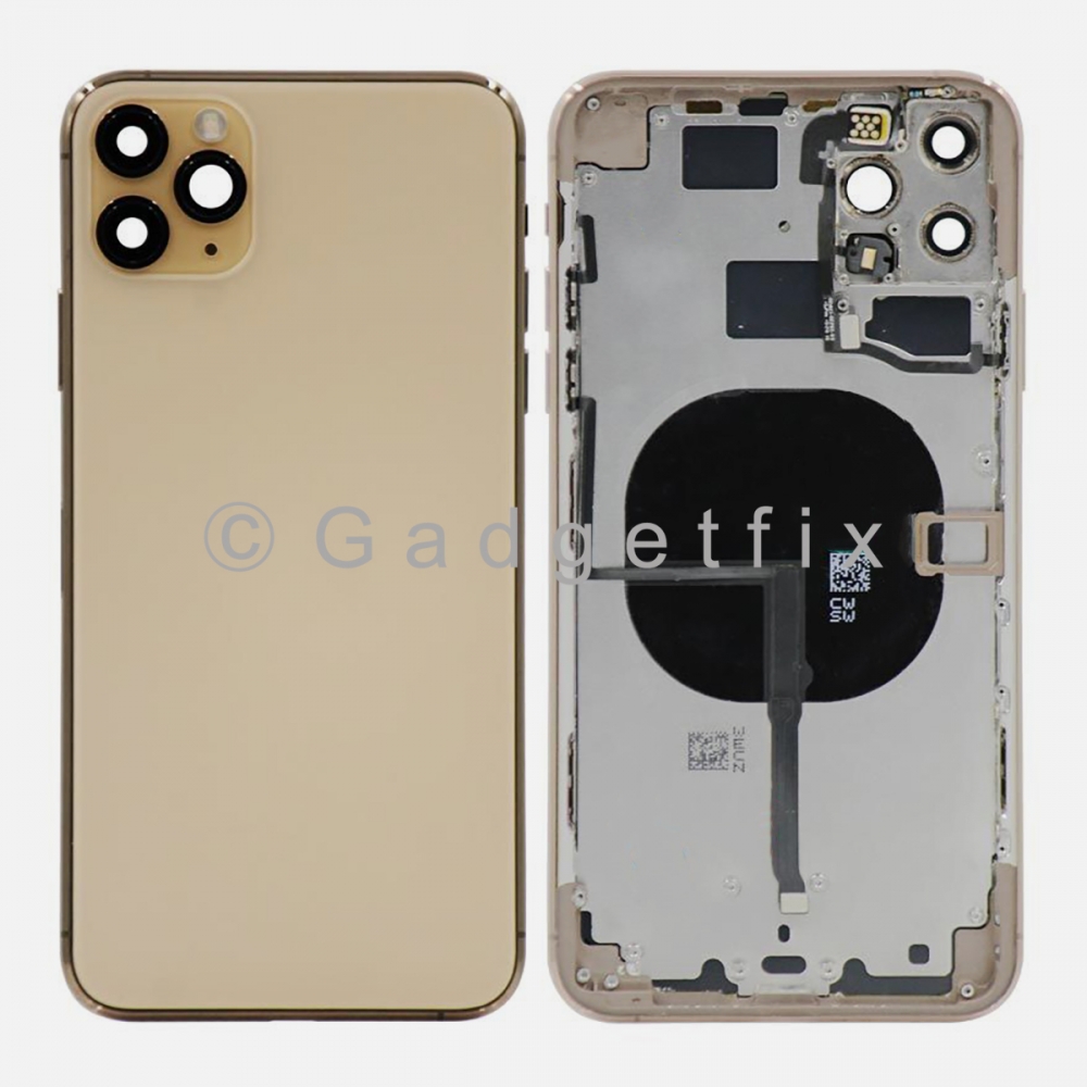 Gold Battery Back Glass Door + Mid Frame + Camera Lens + NFC For Iphone 11 Pro Max