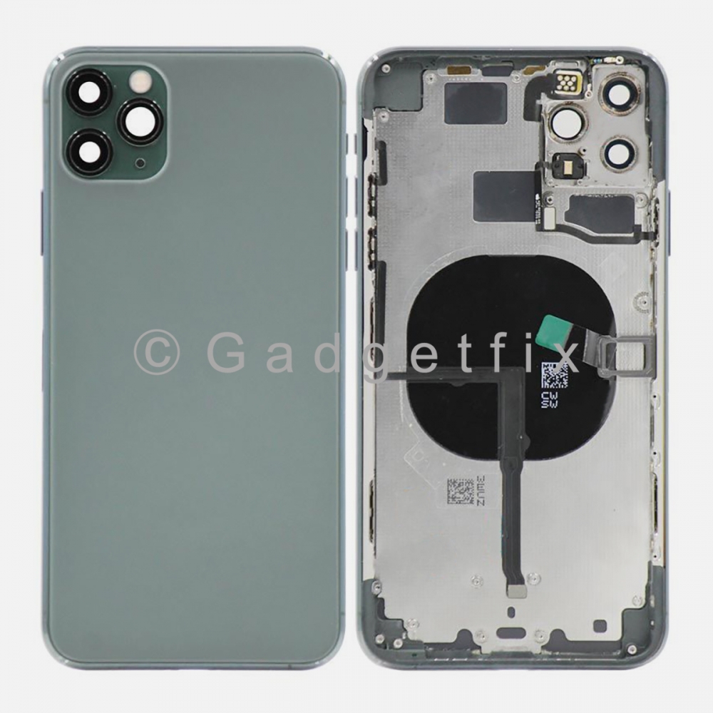 Green Battery Back Glass Door + Mid Frame + Camera Lens + NFC For Iphone 11 Pro Max