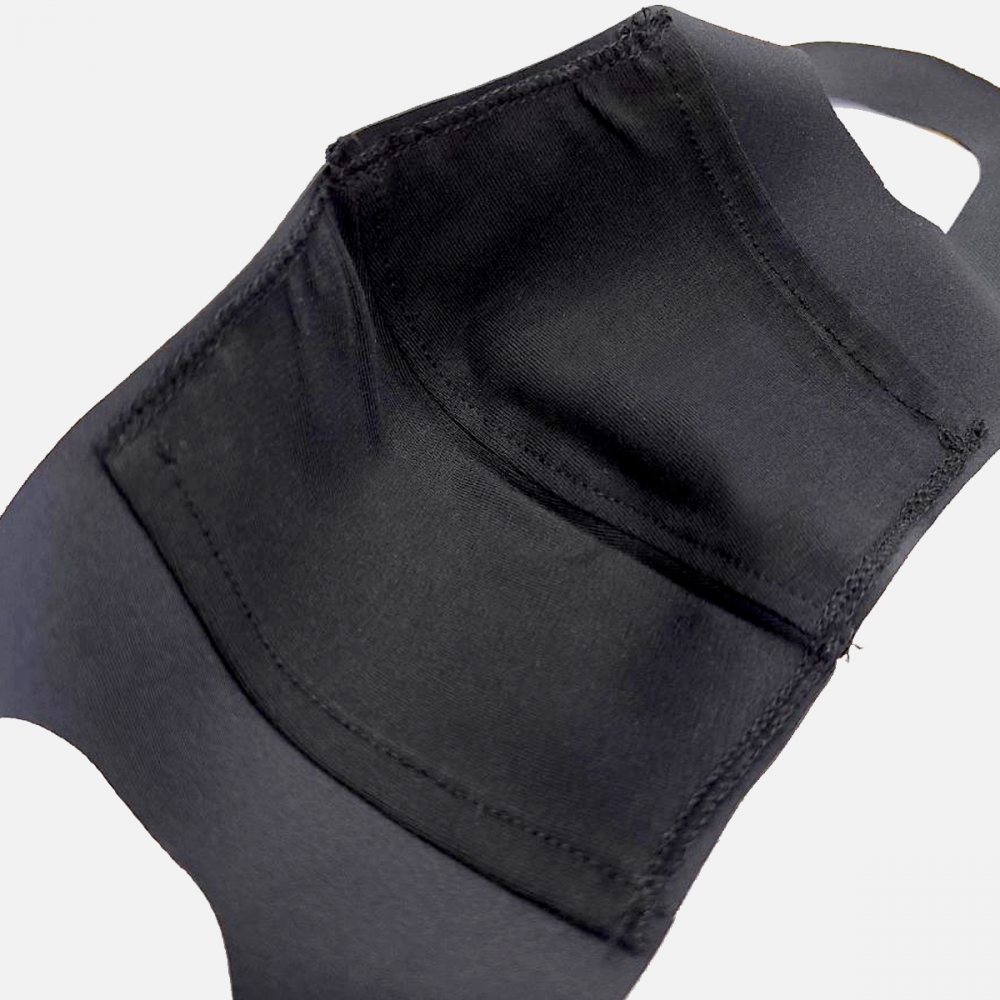 Reusable 2 Layers Polyester-Spandex Cloth Face Mask w/ Filter Pocket (Retail Packaging)