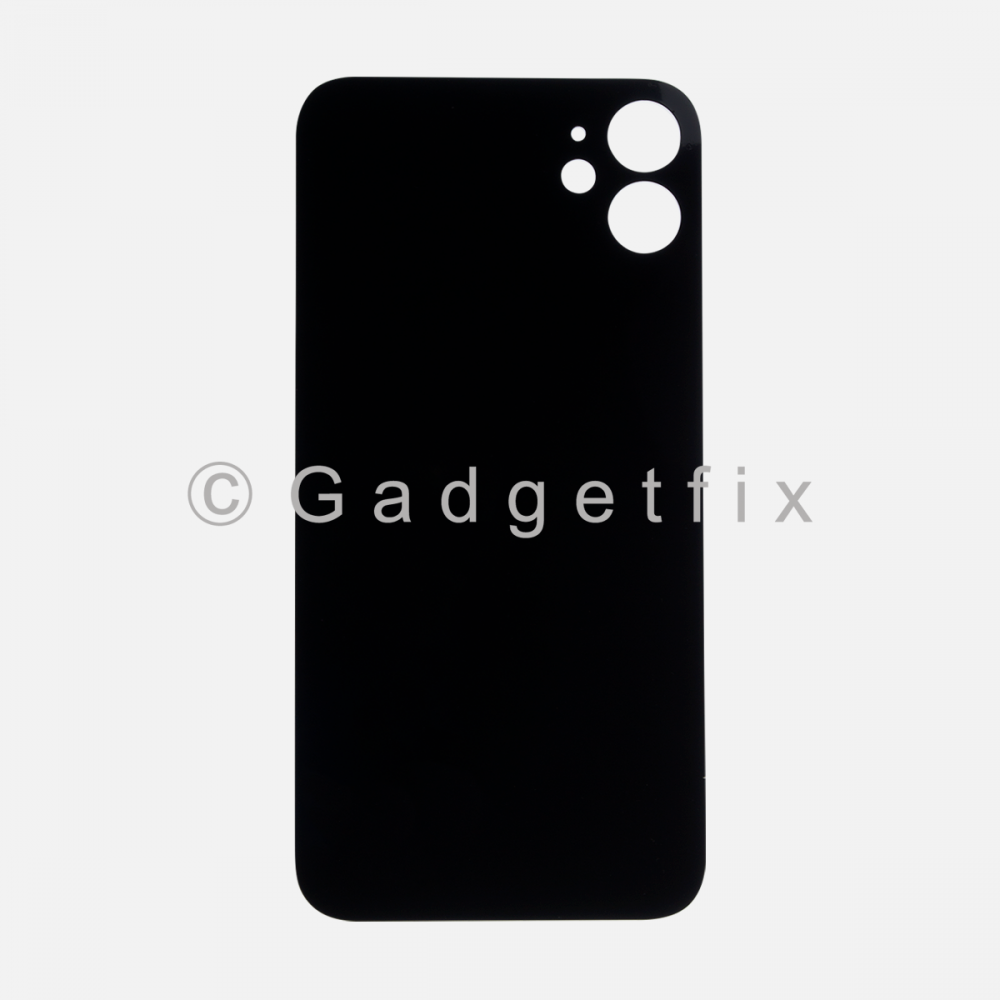 Black Rear Back Cover Battery Door Glass For Iphone 11 (Large Camera Hole)
