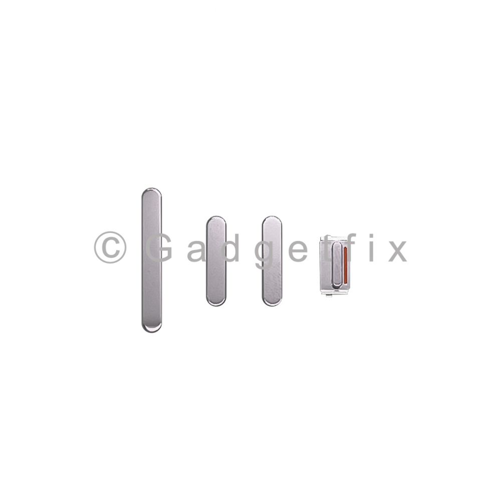 Silver Side Button Sets Power Volume Mute Replacement For iPhone 13 Pro | 13 Pro Max