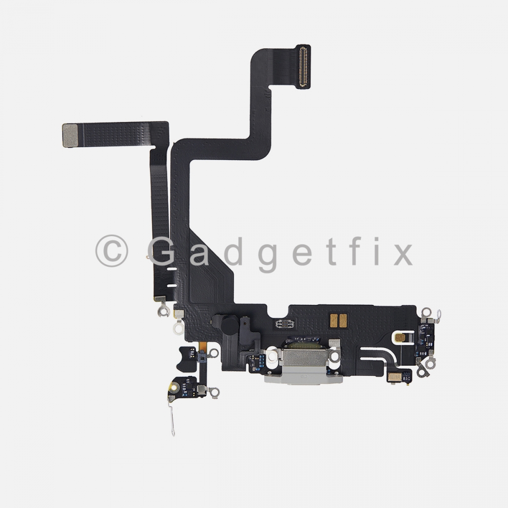 Silver Charging Port Dock Connector Flex Cable w/ Daughter Board For iPhone 14 Pro
