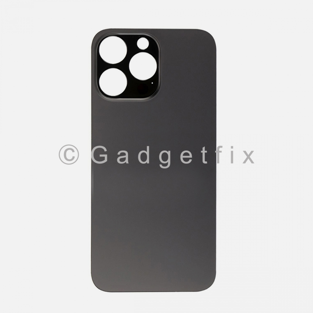 Space Black Back Cover Glass for iPhone 14 Pro with Large Camera Hole