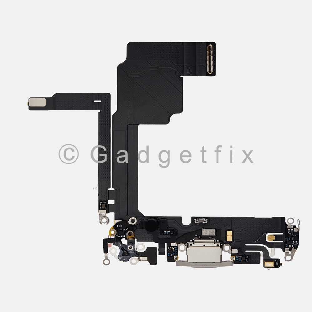White Charging Port Dock USB-C Connector Flex Cable For iPhone 15 Pro