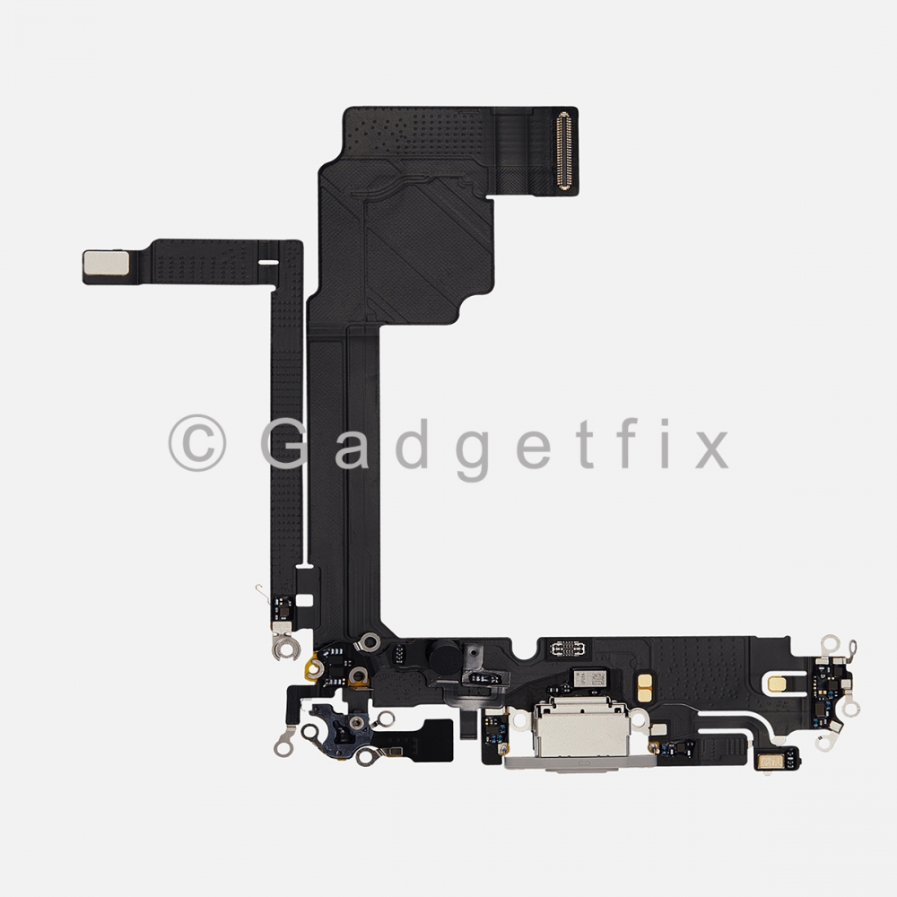 White Charging Port Dock USB-C Connector Flex Cable For iPhone 15 Pro Max