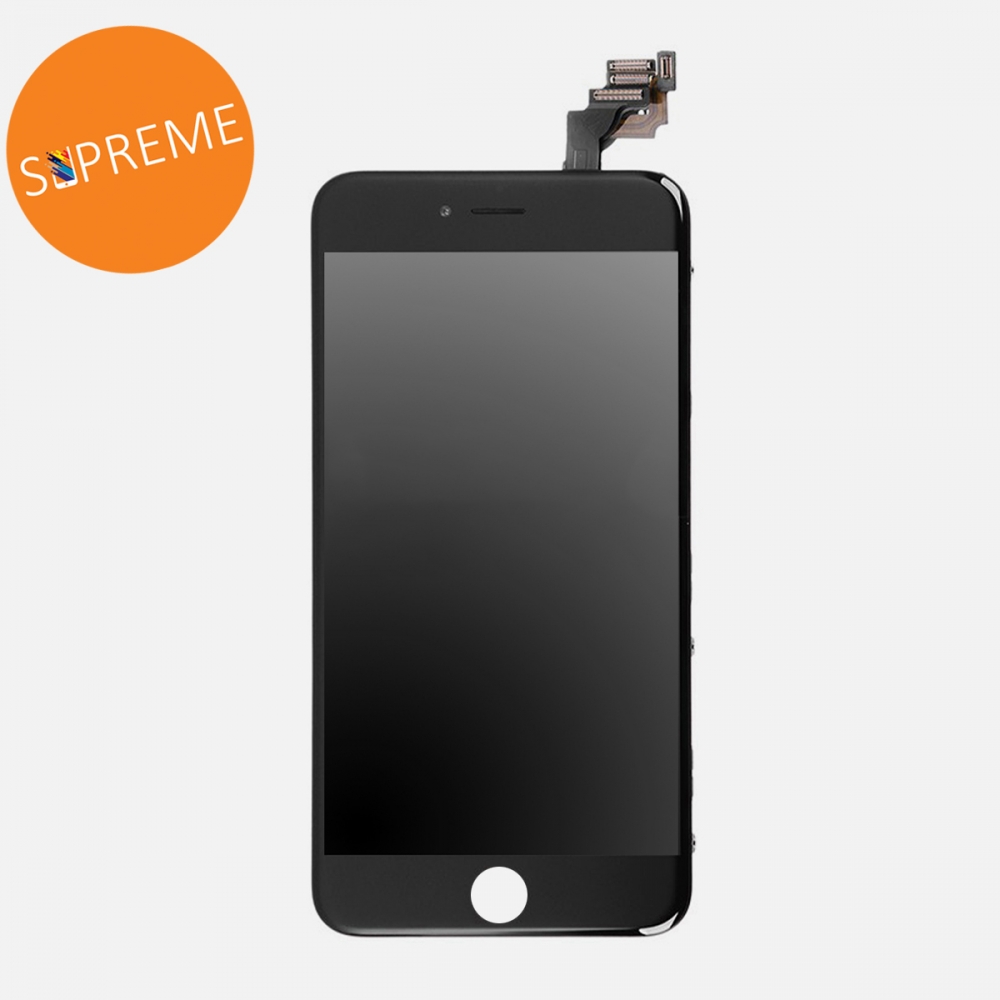 Supreme Black LCD Display Touch Digitizer Screen + Steel Plate for iphone 6 Plus