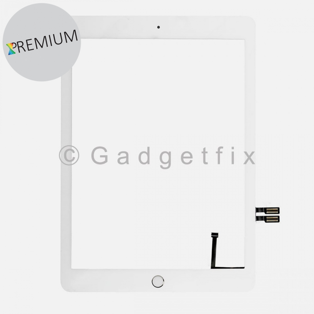 Premium White Touch Screen Digitizer W/ Copper Film + Silver Home Button For iPad 6 (9.7" | 2018) 