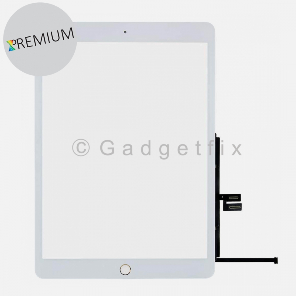 Premium White Touch Screen Digitizer + Gold Home Button For iPad 7 | iPad 8 10.2