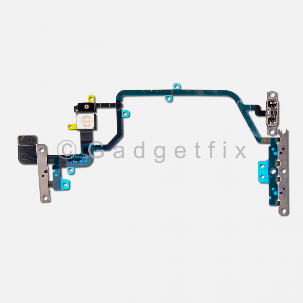 Power Volume Connector + Mic Flex Cable with Bracket For Iphone XR