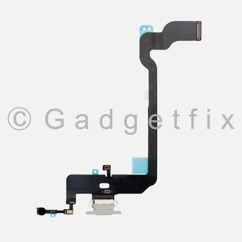 Silver Lighting Charger Charging Port Dock Connector Flex Cable + Mic For Iphone Xs