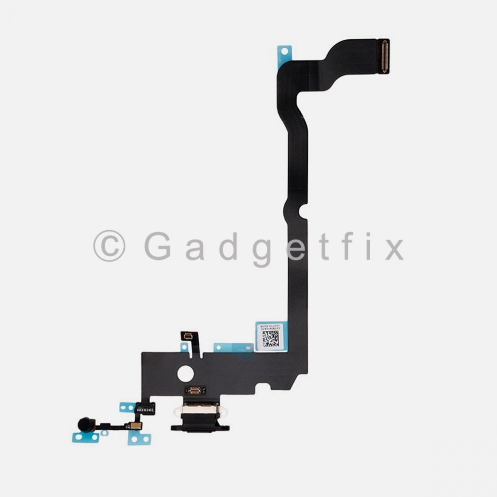 Black Lighting Charger Charging Port Dock Connector Flex Cable + Mic For Iphone Xs Max