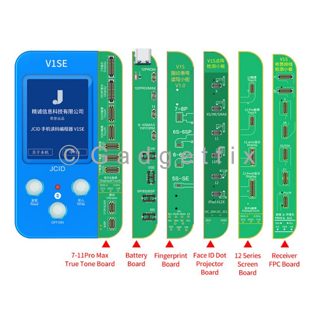 JCID V1SE 6-In-1 Repair Programmer True Tone | Battery (up to 12 Pro max) | Face ID | Fingerprint Reader