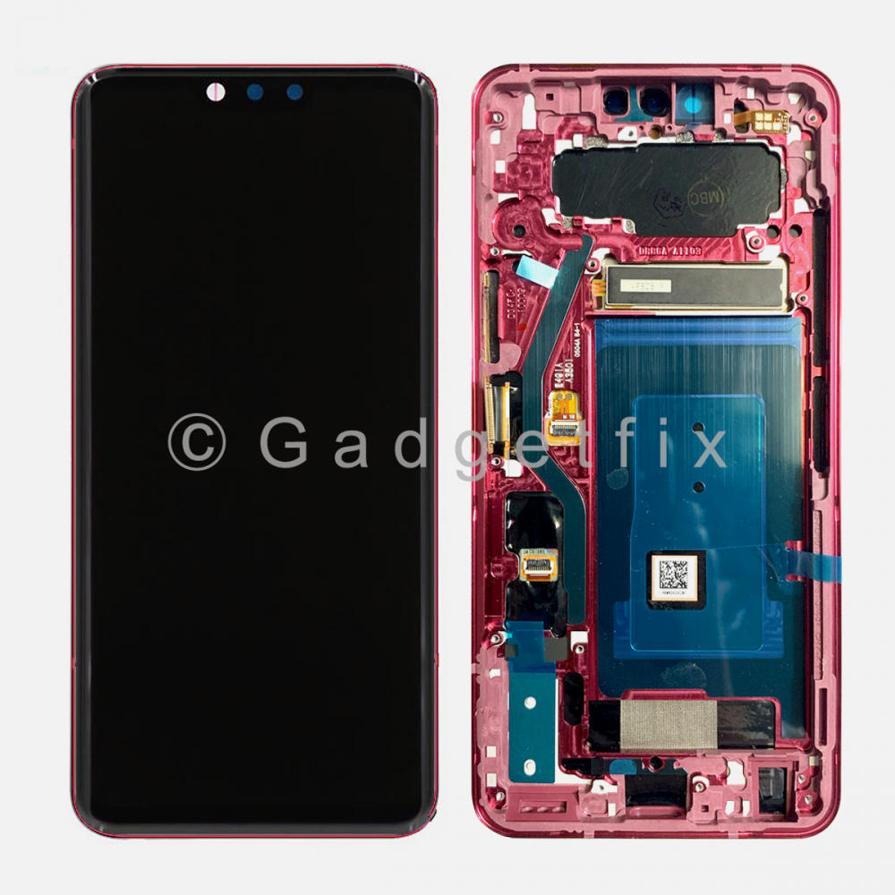 Red OLED Display LCD Touch Screen Digitizer + Frame For LG G8 ThinQ