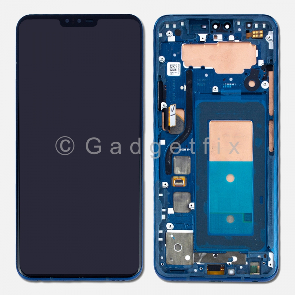Refurbished Blue OLED LCD Display Touch Screen Digitizer w/ Frame For LG V40 ThinQ