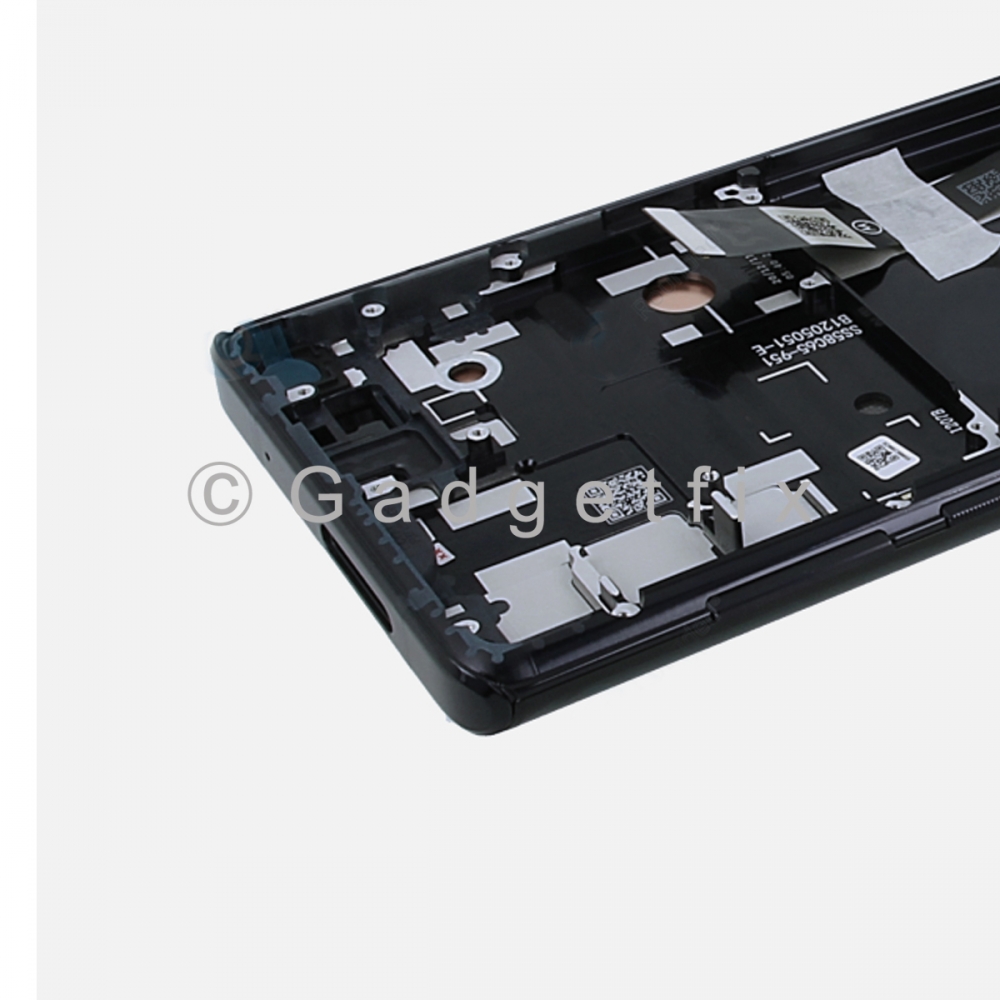 Solar Black OLED Display Touch Screen Digitizer w/ Frame For Motorola Edge XT2063 (2020)