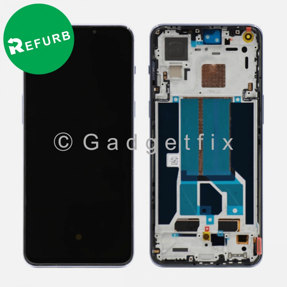 Gray Sierra AMOLED Display Screen Digitizer Assembly With Frame For OnePlus Nord 2 5G 