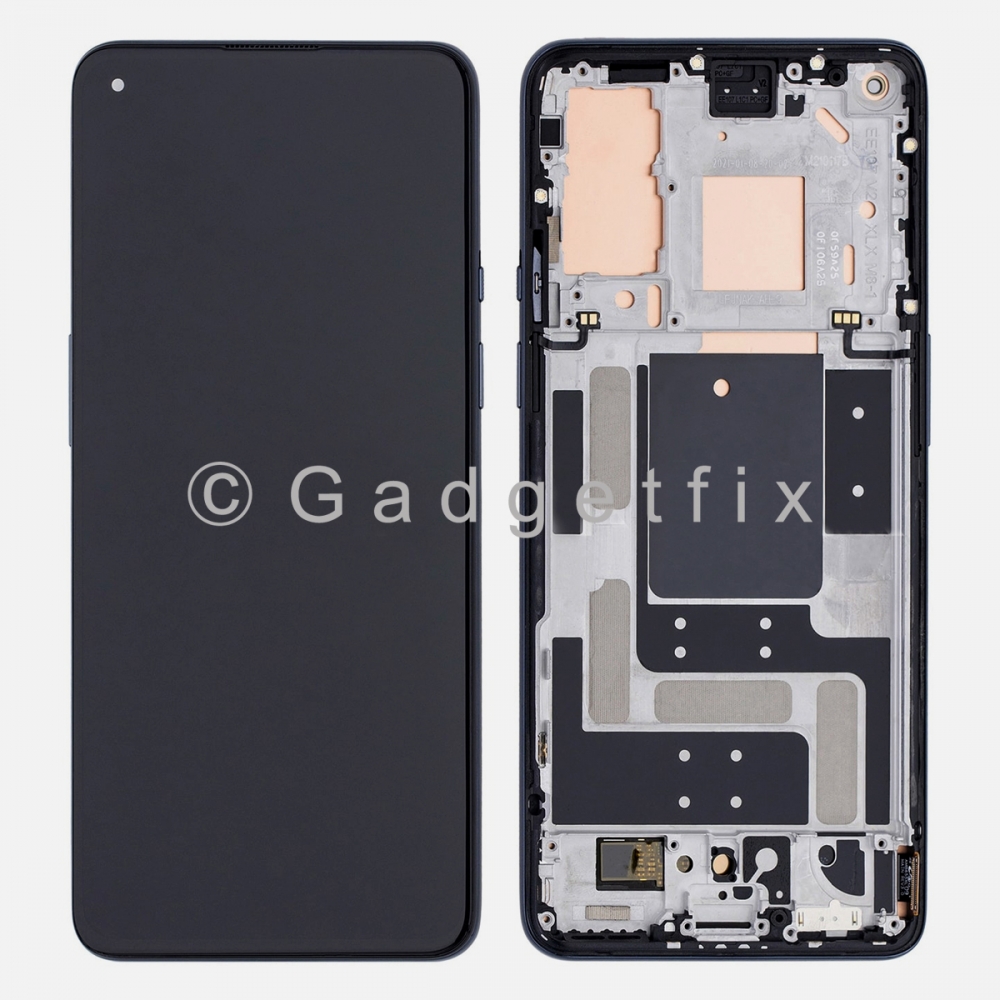 Black AMOLED Display Screen Assembly With Frame For OnePlus 9 
