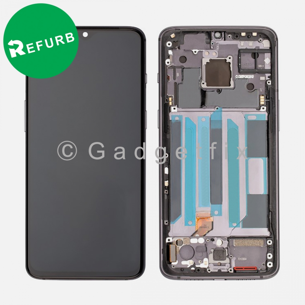Mirror Gray Optic AMOLED Display Screen Assembly With Frame For OnePlus 7