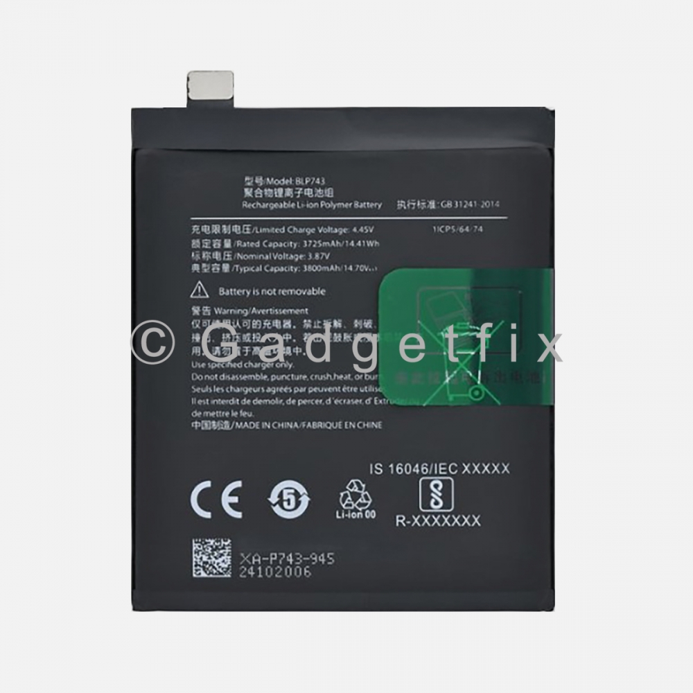 Li-Po Battery BLP743 Replacement For OnePlus 7T 