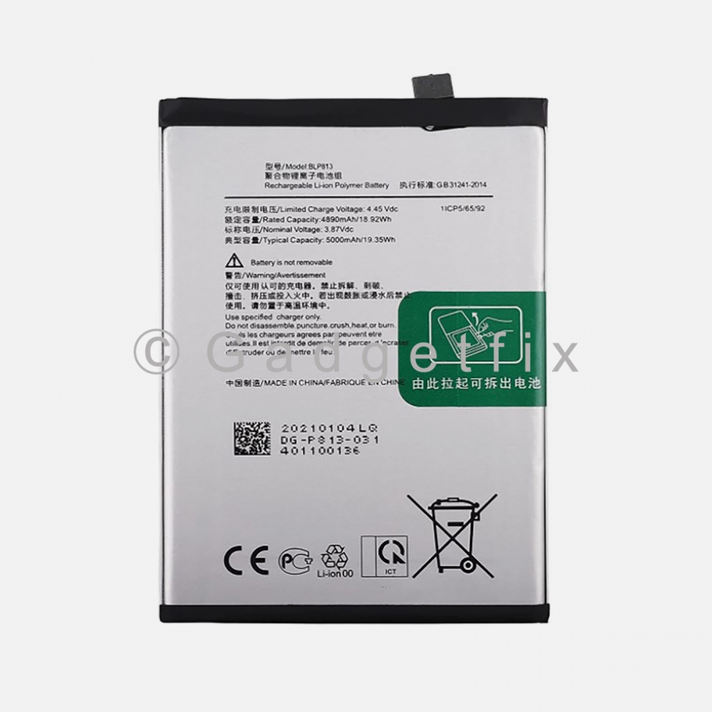 Li-Po Battery BLP813 Replacement For OnePlus Nord N100 | N200 