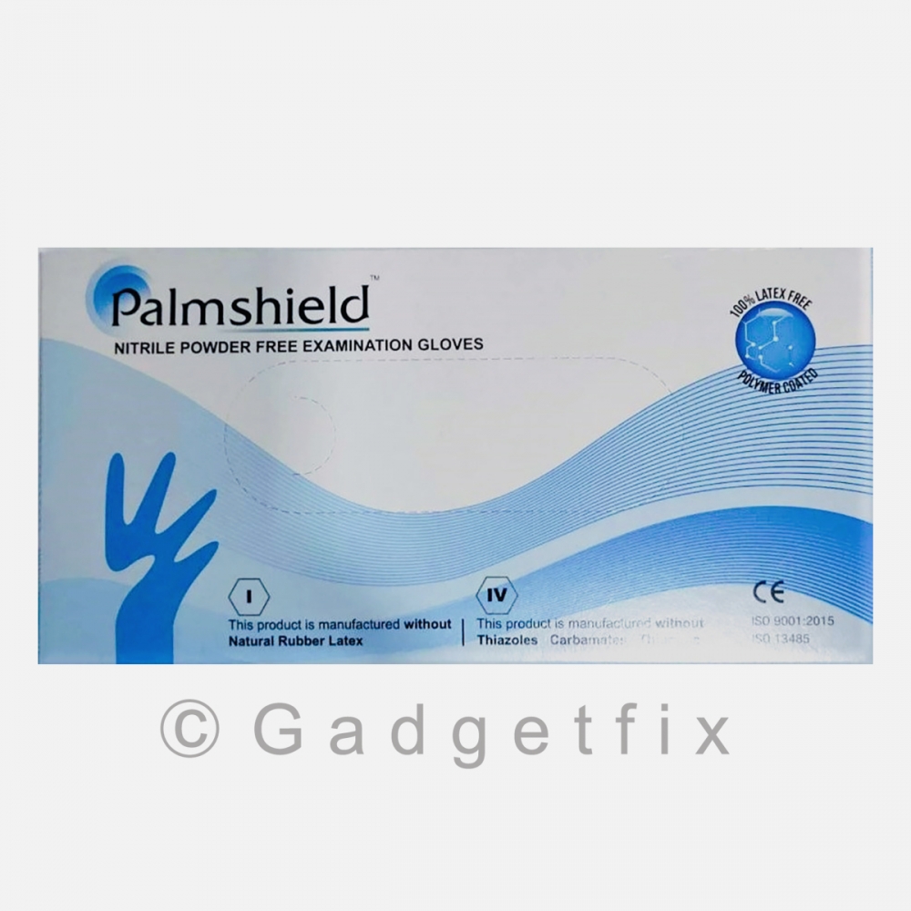 Palmshield 3.5 Mil Blue Nitrile Powder Free | Latex Free Exam Gloves Size Large