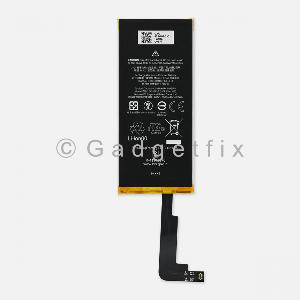 Replacement Battery for Google Pixel 4A 5G G025E-B 3800 mAh 3.87 V