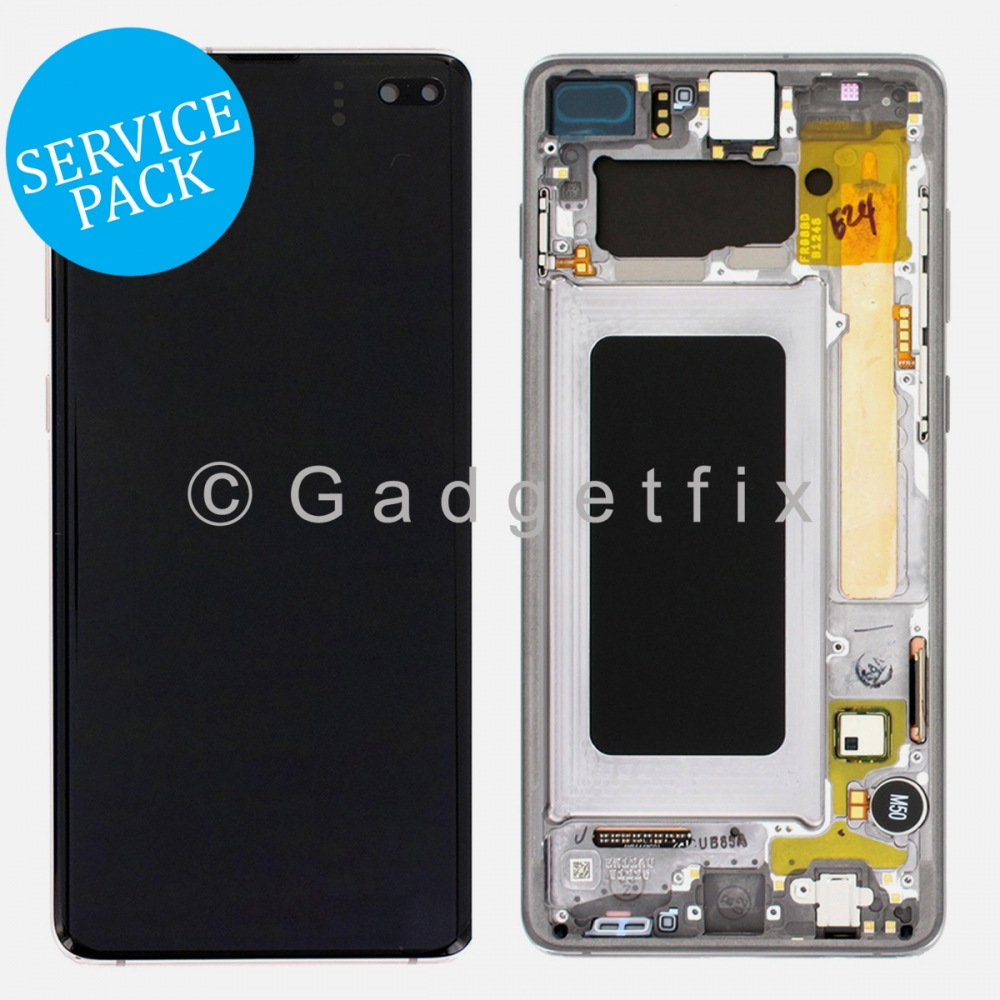 Black OLED Display Touch Screen Digitizer w/ Frame For Samsung Galaxy S10 Plus (Service Pack)