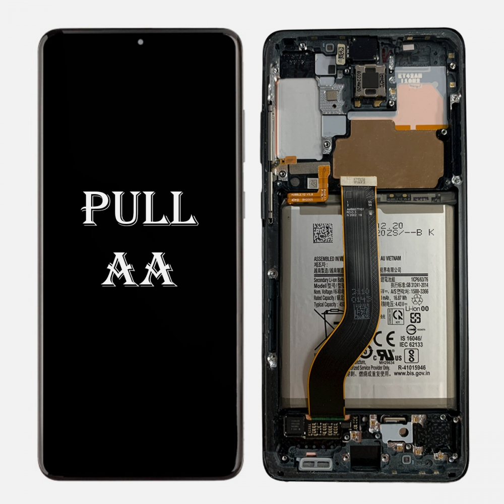 Used AA Black AMOLED Display Screen Assembly + Frame + Battery For Samsung S20+ Plus 5G G986