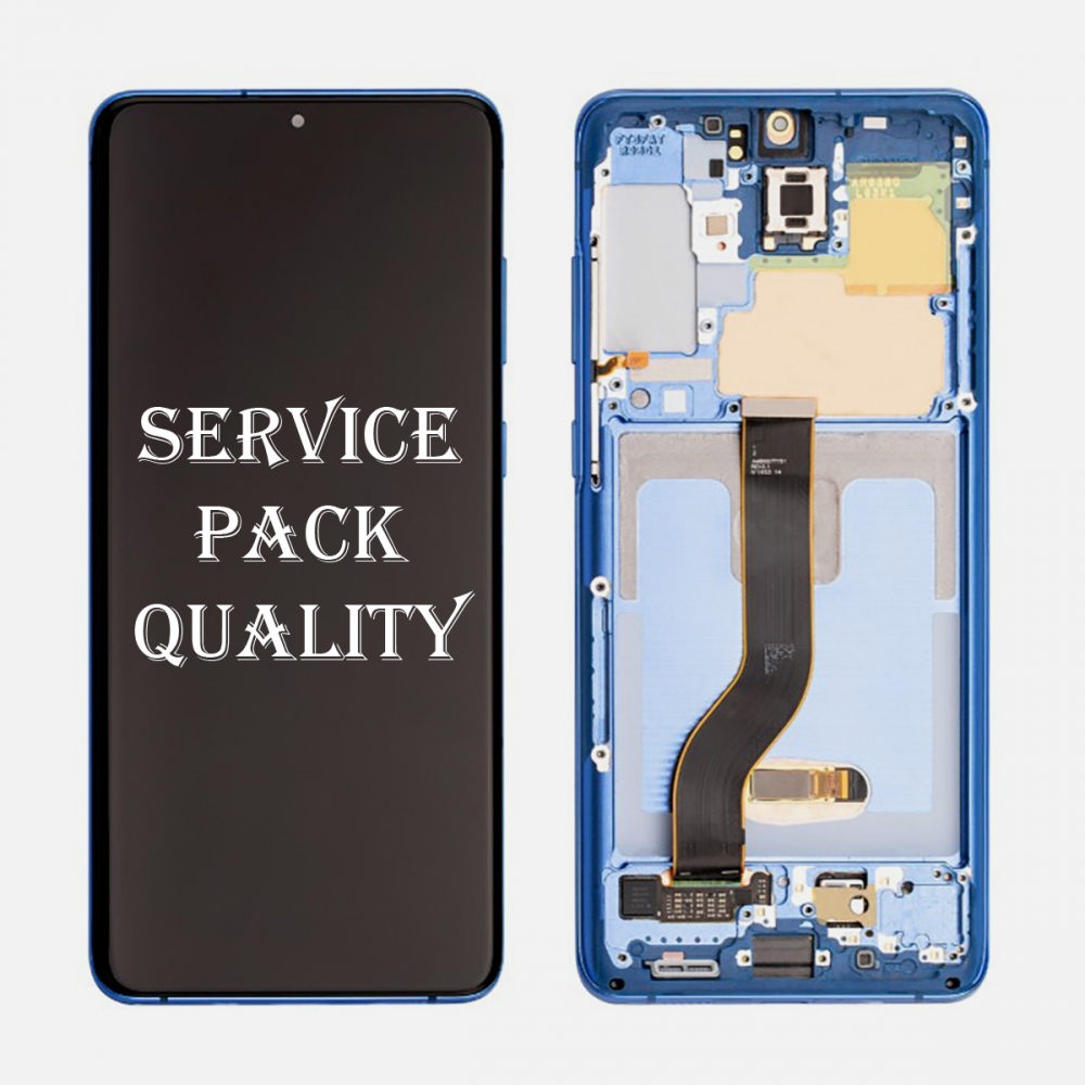Aura Blue AMOLED Display Screen Digitizer Assembly + Frame For Samsung Galaxy S20+ Plus 5G (Service Pack)