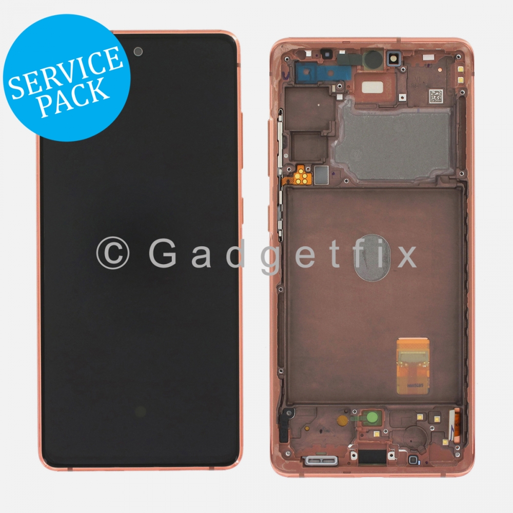 Orange Display LCD Touch Screen Digitizer + Frame For Samsung Galaxy S20 FE 5G (Service Pack)