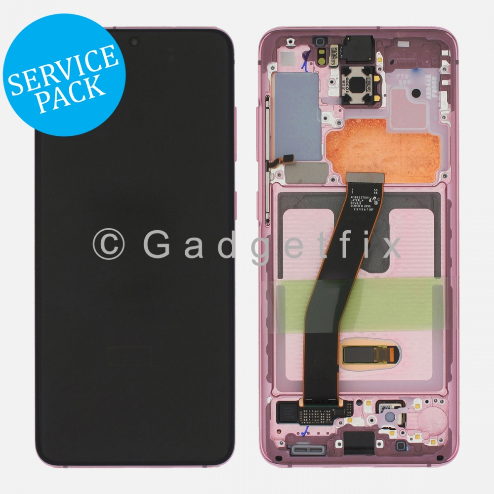 Pink OLED Display Screen Digitizer + Frame For Samsung Galaxy S20 5G (Service Pack | Not For Verizon) 