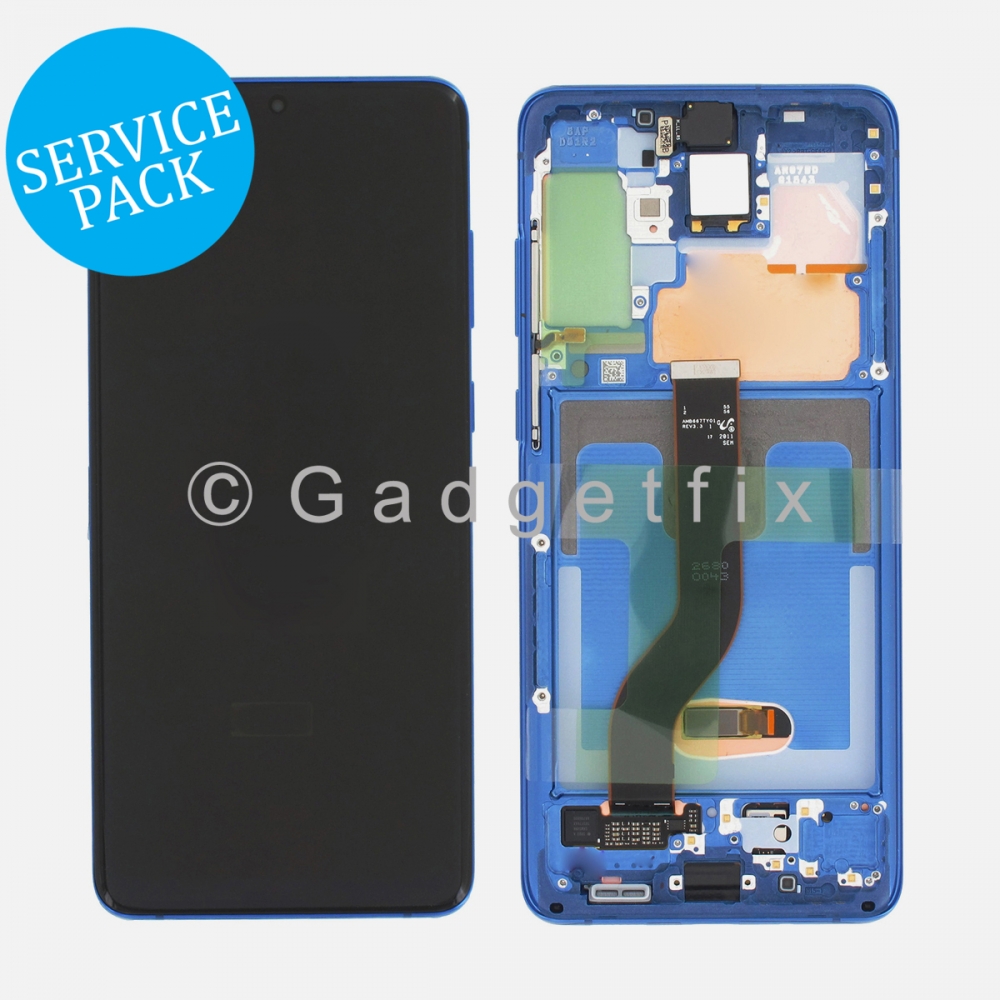 Aura Blue Display LCD Screen Digitizer Assembly + Frame For Samsung Galaxy S20+ Plus 5G (Service Pack)