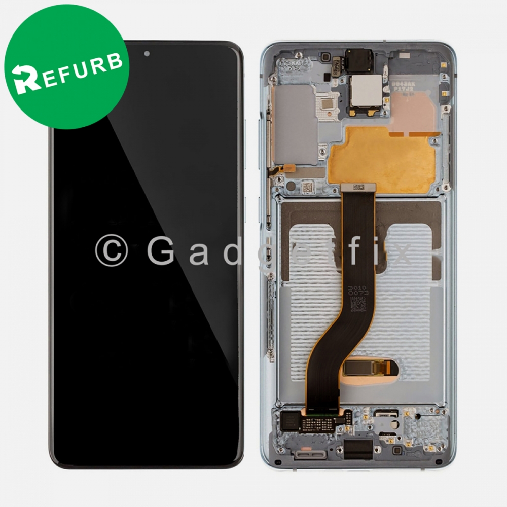 White OLED Display Screen Digitizer + Frame For Samsung Galaxy S20+ Plus 5G