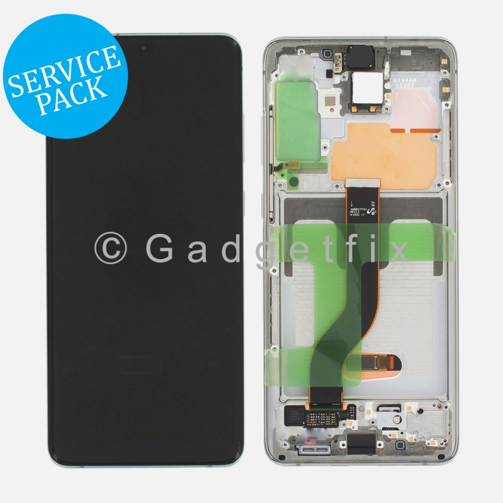 White Display LCD Screen Digitizer Assembly + Frame For Samsung Galaxy S20+ Plus 5G (Service Pack)