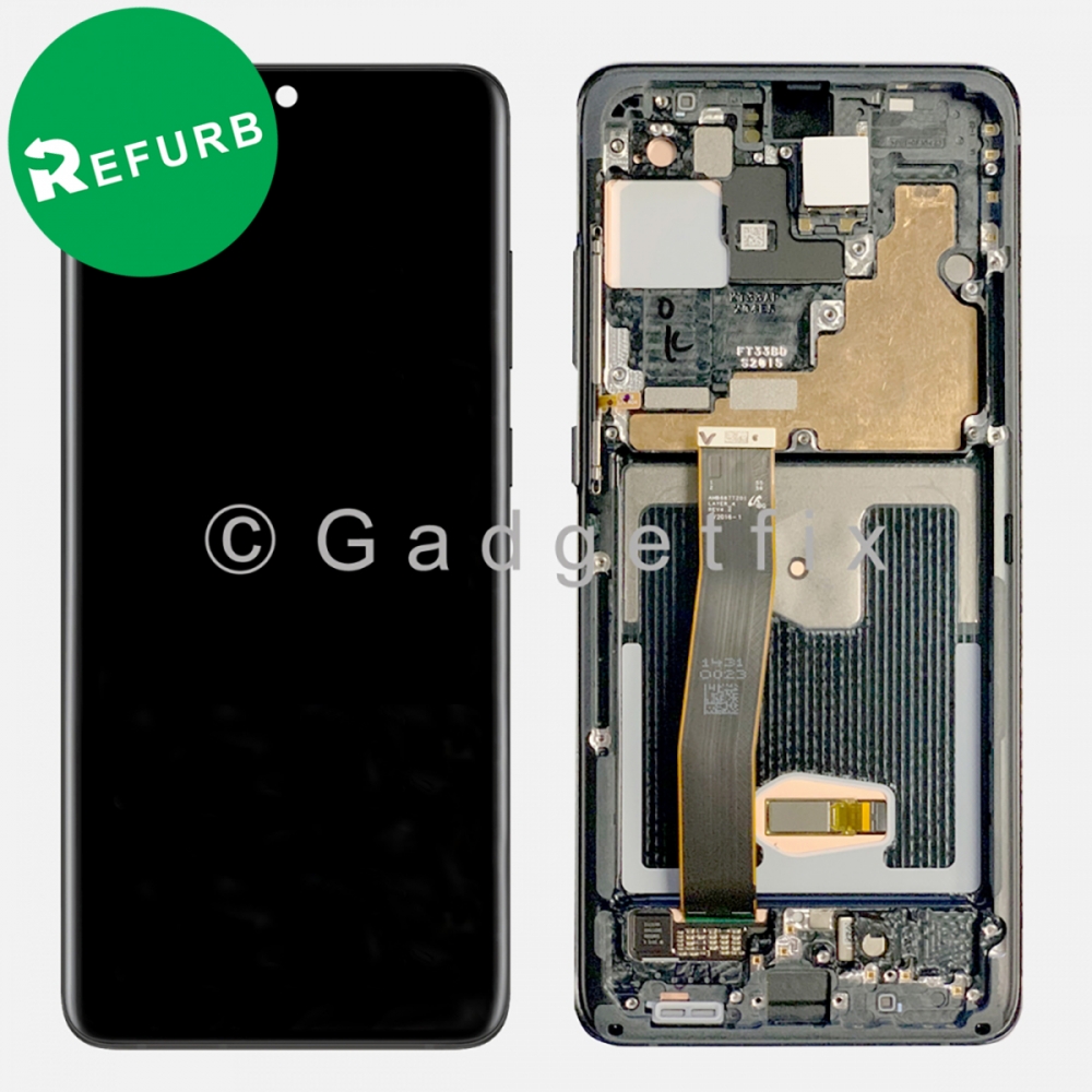 Gray OLED Display Screen Digitizer Assembly + Frame For Samsung Galaxy S20 Ultra 5G
