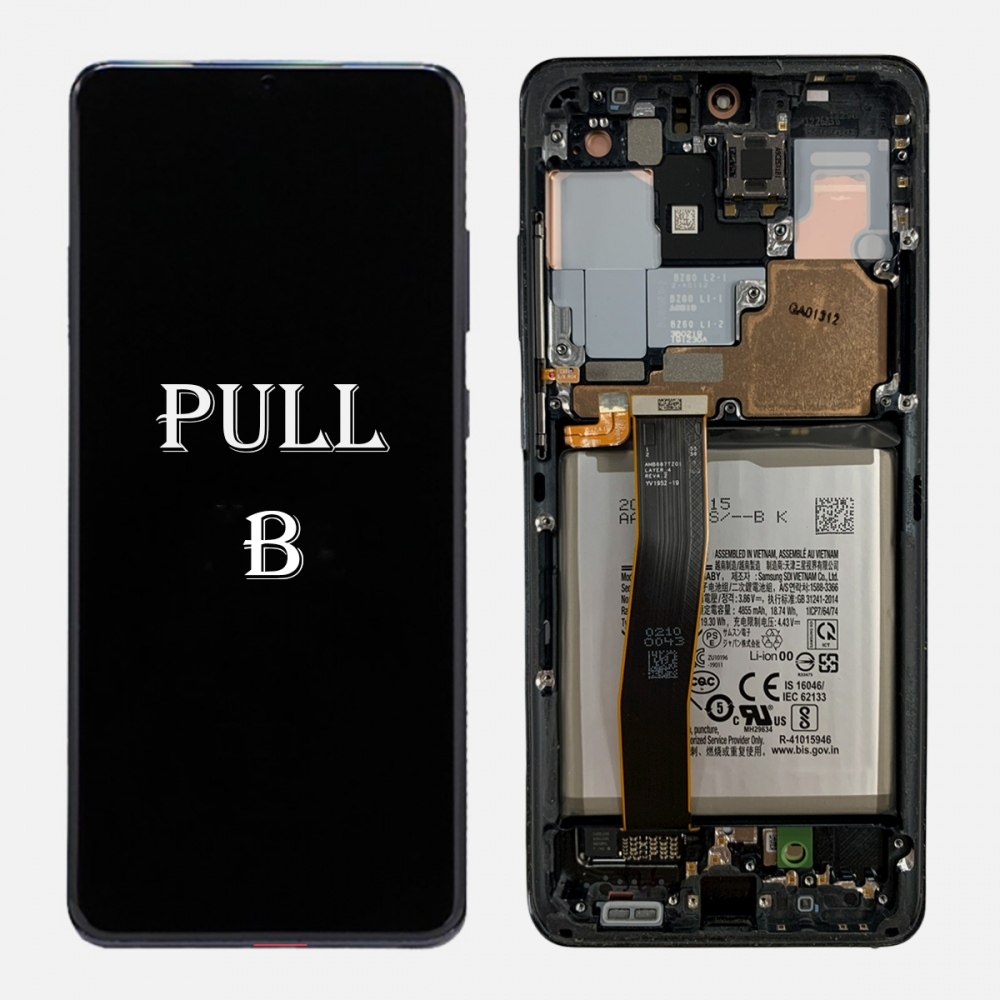 Used B Gray AMOLED Display Screen Assembly + Frame + Battery For Samsung Galaxy S20 Ultra 5G
