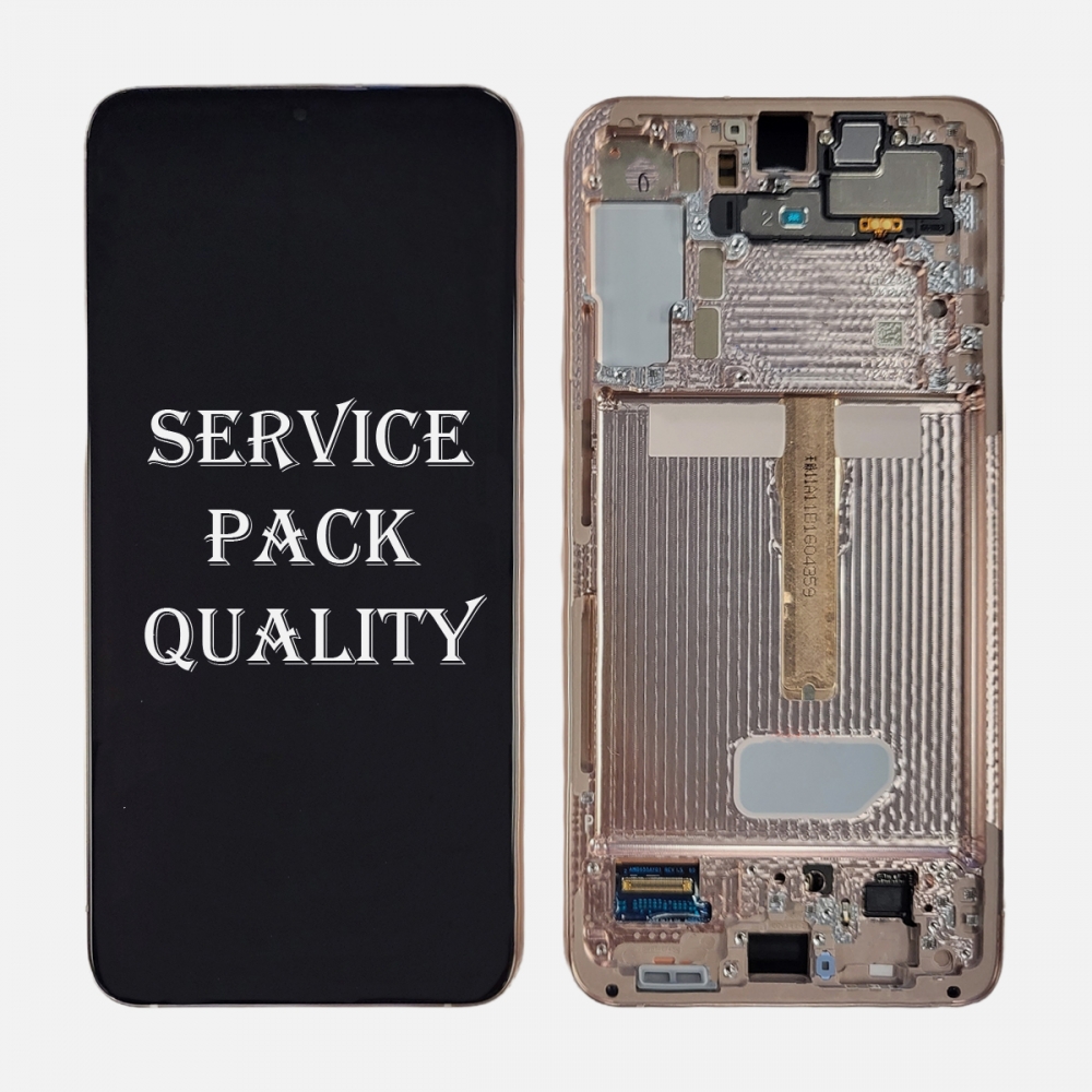 Pink Gold OLED Display Screen Digitizer W/ Frame for Samsung Galaxy S22 Plus 5G (Service Pack)
