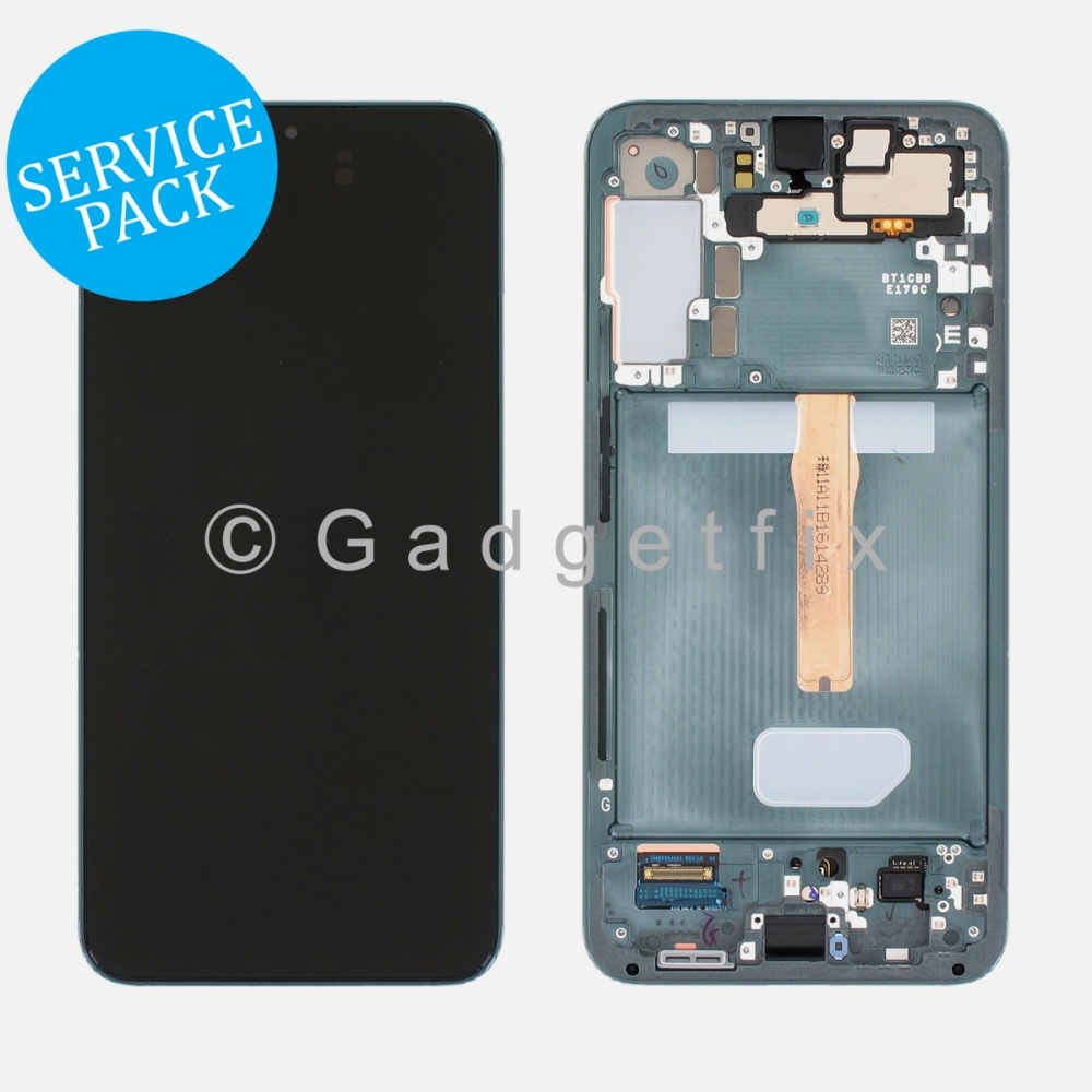 Green Display LCD Screen Digitizer W/ Frame for Samsung Galaxy S22 Plus 5G (Service Pack)