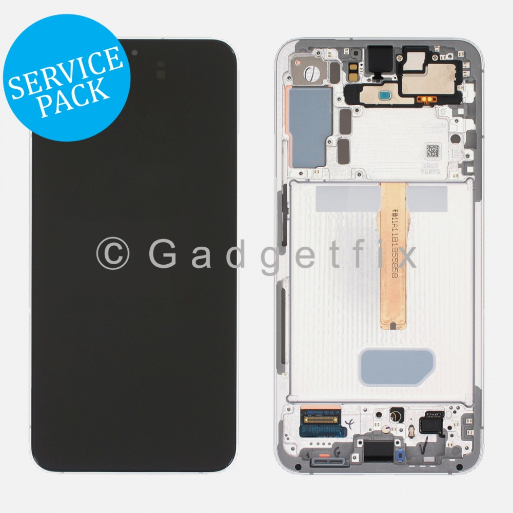 White Display LCD Screen Digitizer With Frame for Samsung Galaxy S22 Plus 5G (Service Pack)