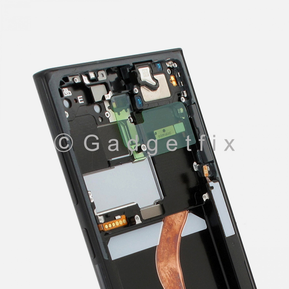 Graphite OLED Display Touch Screen Frame for Samsung Galaxy S22 Ultra G908U G908B (Service Pack)