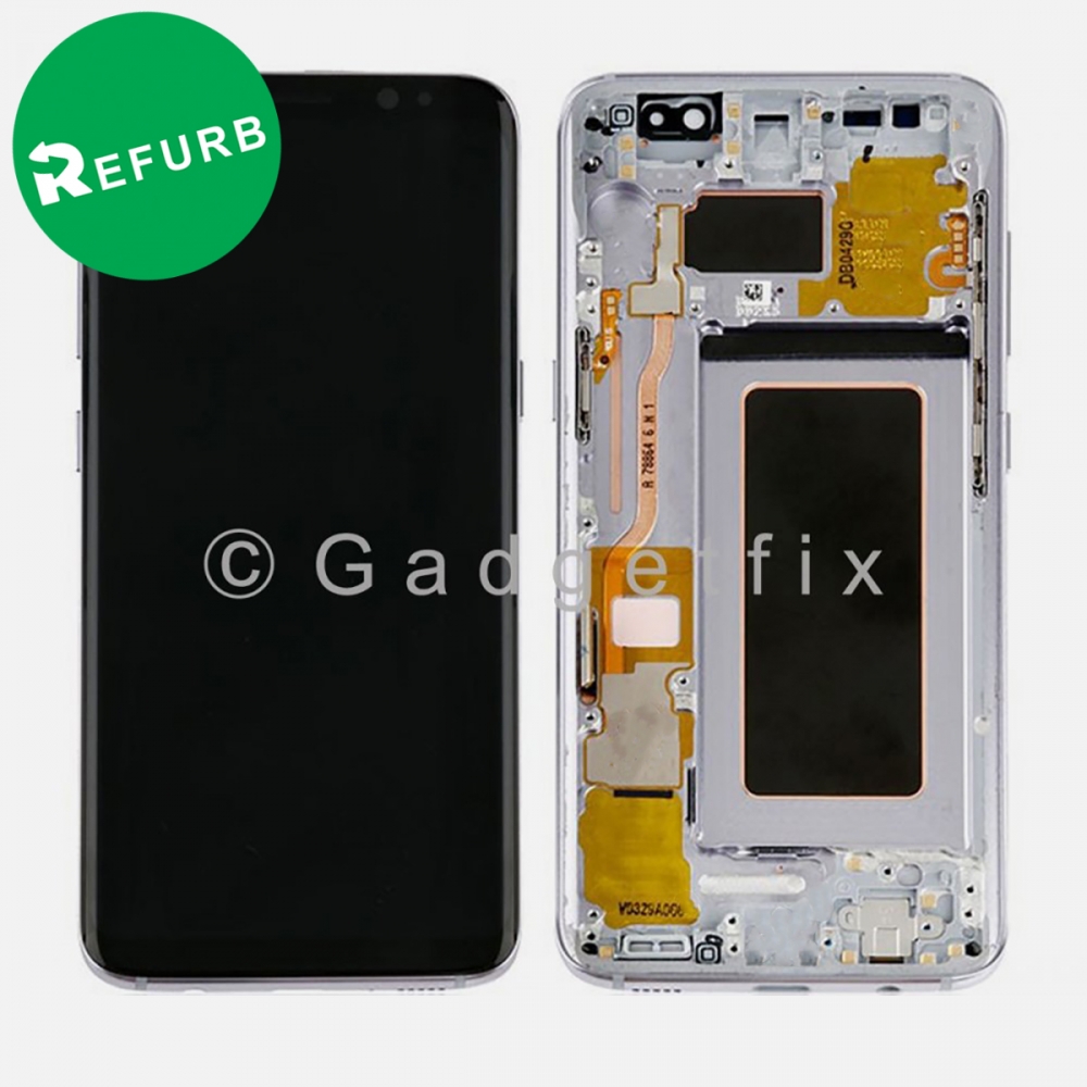 Orchid Gray OLED Display Screen Assembly With Frame For Samsung S8 G950 (All Carriers)