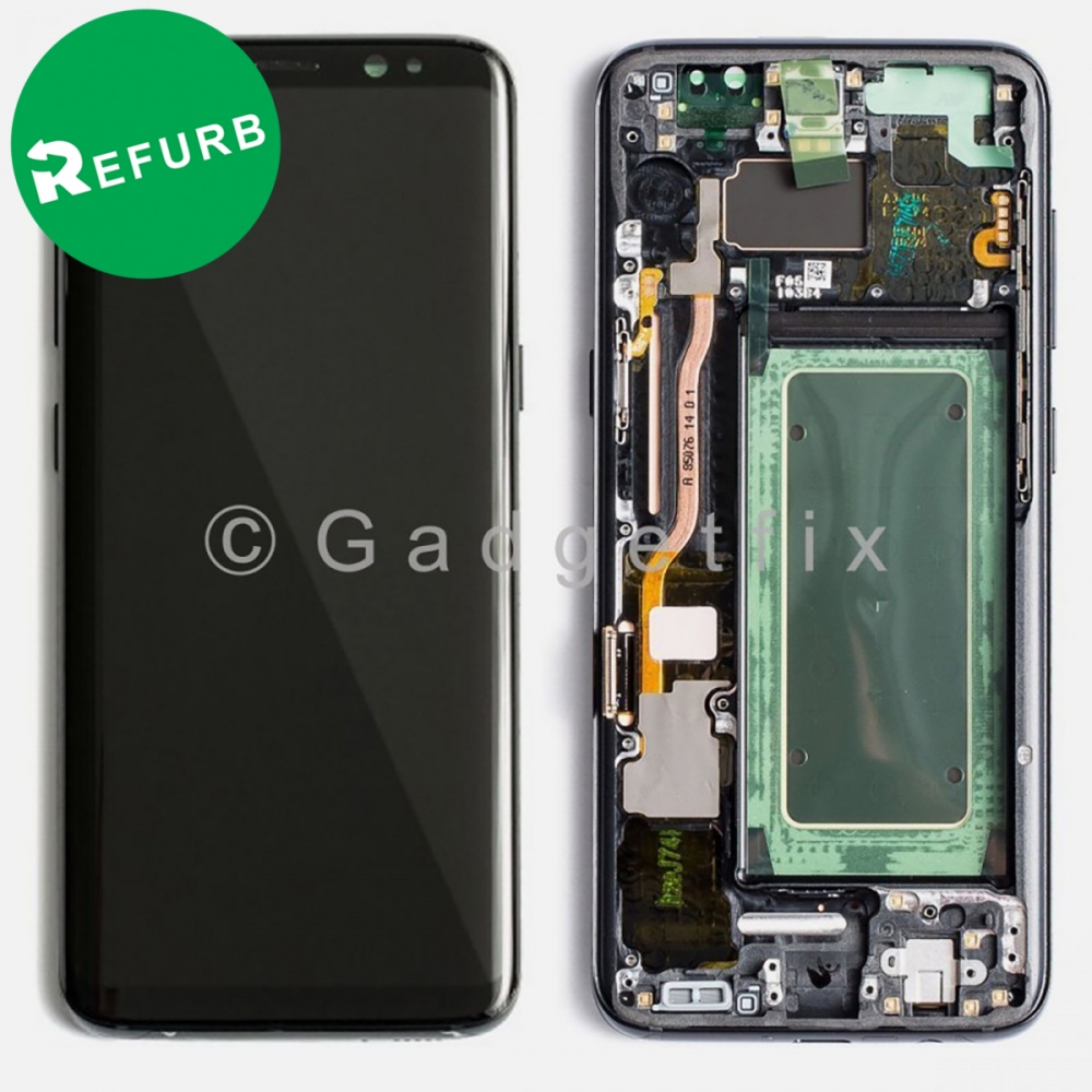 Black OLED Display Screen Assembly With Frame For Samsung S8+ Plus G955 (All Carriers)