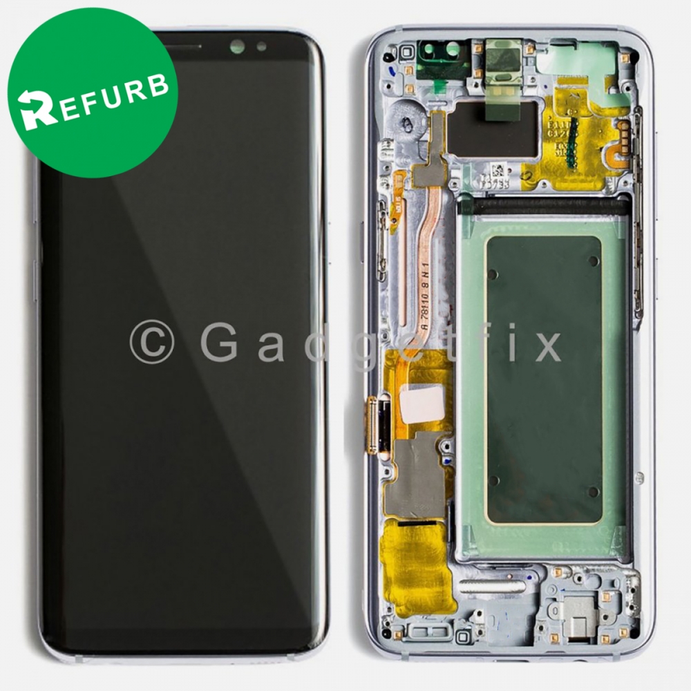Silver OLED Display Screen Assembly With Frame For Samsung S8 G950 (All Carriers)