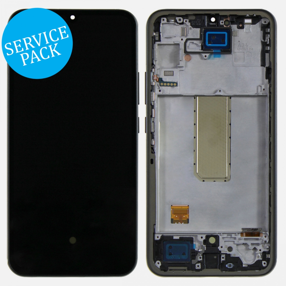 Graphite OLED Display LCD Touch Screen Digitizer Frame For Samsung Galaxy A34 5G | A346 (Service Pack)