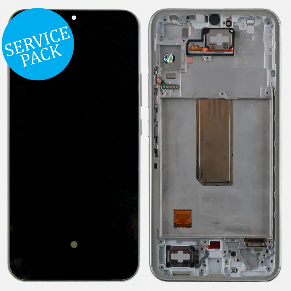 Silver OLED Display LCD Touch Screen Digitizer Frame For Samsung Galaxy A34 5G | A346 (Service Pack)