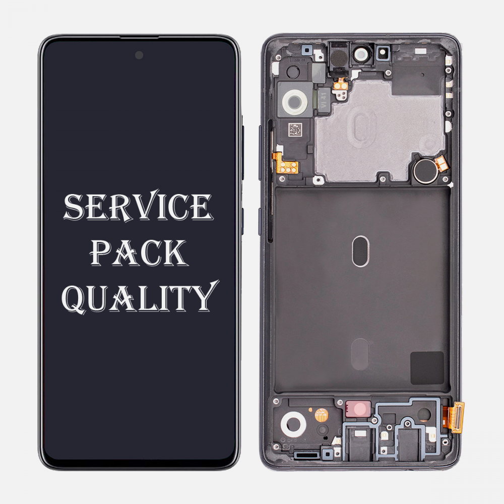 Black OLED Display LCD Touch Screen Digitizer + Frame for Samsung Galaxy A51 5G A516 (Service Pack)