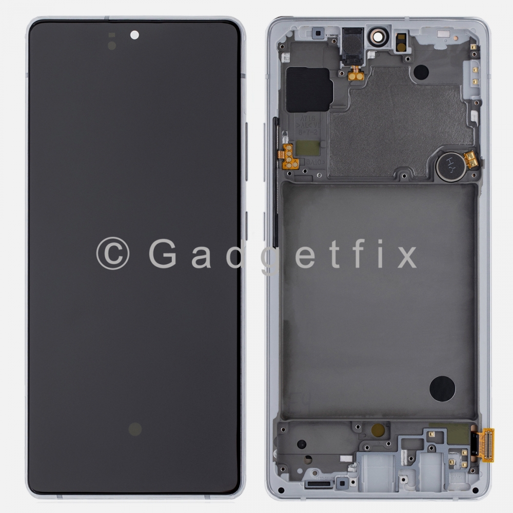Refurbished Silver Samsung Galaxy A71 5G A716 2020 OLED Display LCD Touch Screen Digitizer Frame