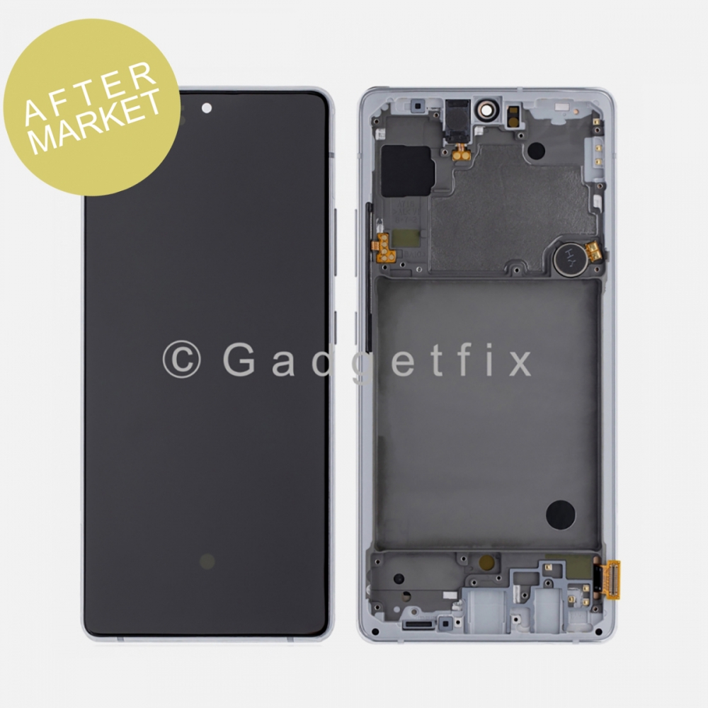 Aftermarket Silver OLED Display Screen Digitizer Frame For Samsung Galaxy A71 5G A716 2020 