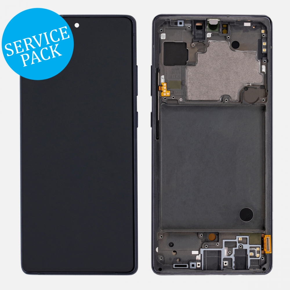 Black Display LCD Touch Screen Digitizer W/ Frame For Samsung Galaxy A71 5G A716U (Service Pack)